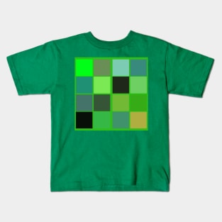 green blue and grey abstract geometrical pattern Kids T-Shirt